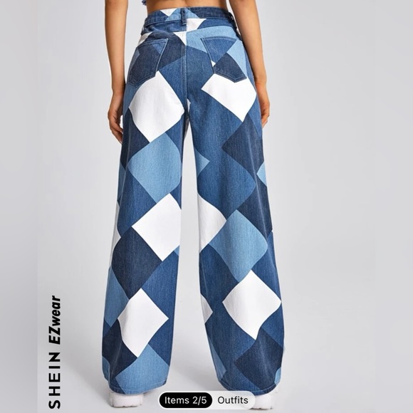 Cider Patchwork Jeans Size Large - Picture 2 of 6